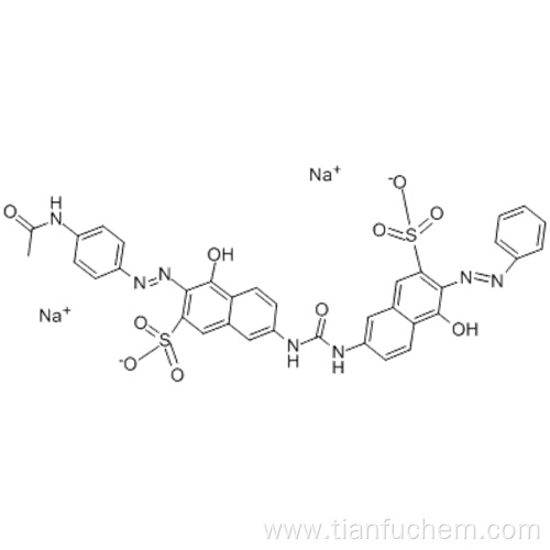 2-Naphthalenesulfonicacid,3-[2-[4-(acetylamino)phenyl]diazenyl]-4-hydroxy-7-[[[[5-hydroxy-6-(2-phenyldiazenyl)-7-sulfo-2-naphthalenyl]amino]carbonyl]amino]-,sodium salt (1:2) CAS 3441-14-3